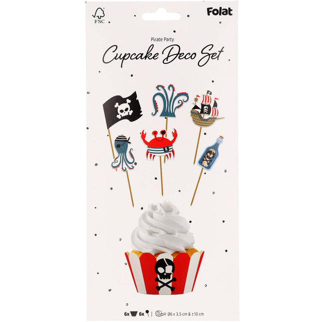 Cupcake-Deko-Set - Piratenparty - 6 Sets