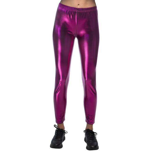 Legging Metallic Lila