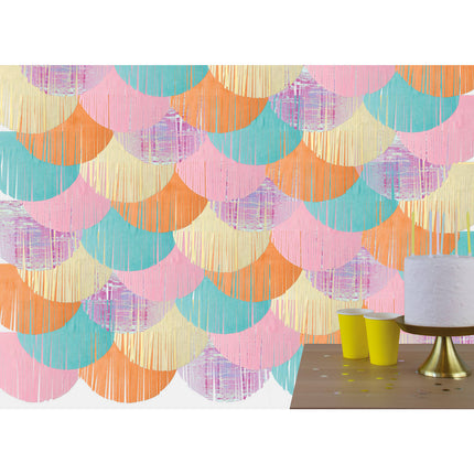 Party Fransenkulisse - Pastell - 2 x 2 m