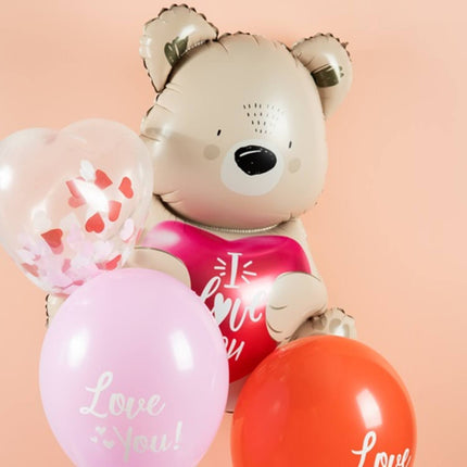 Folienballon - Ombre Love - Brauner Bär "Ich liebe dich" - 56 cm