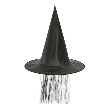 Halloween Hexenhut Haar Schwarz