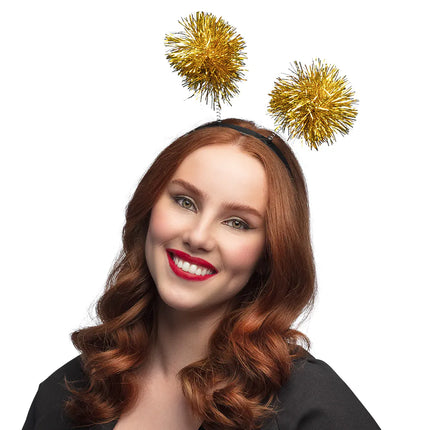 Gold Haarband Pompons