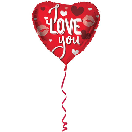 Herzförmiger Folienballon I Love You Rot - 45cm