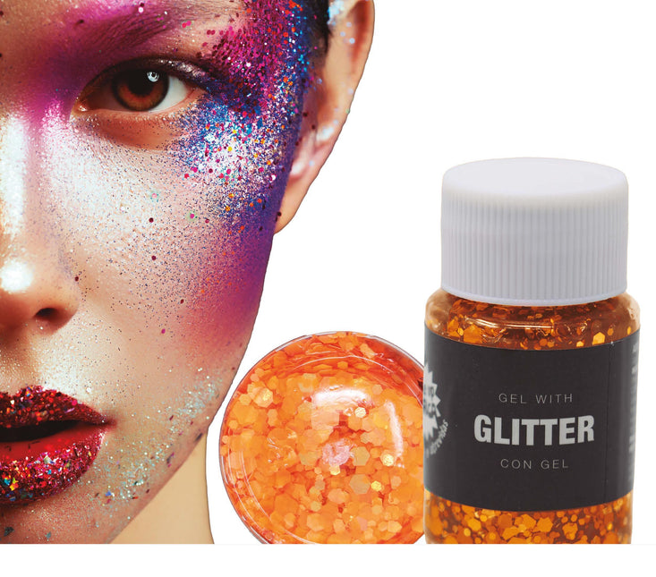 Orange Glitter Gel 20g