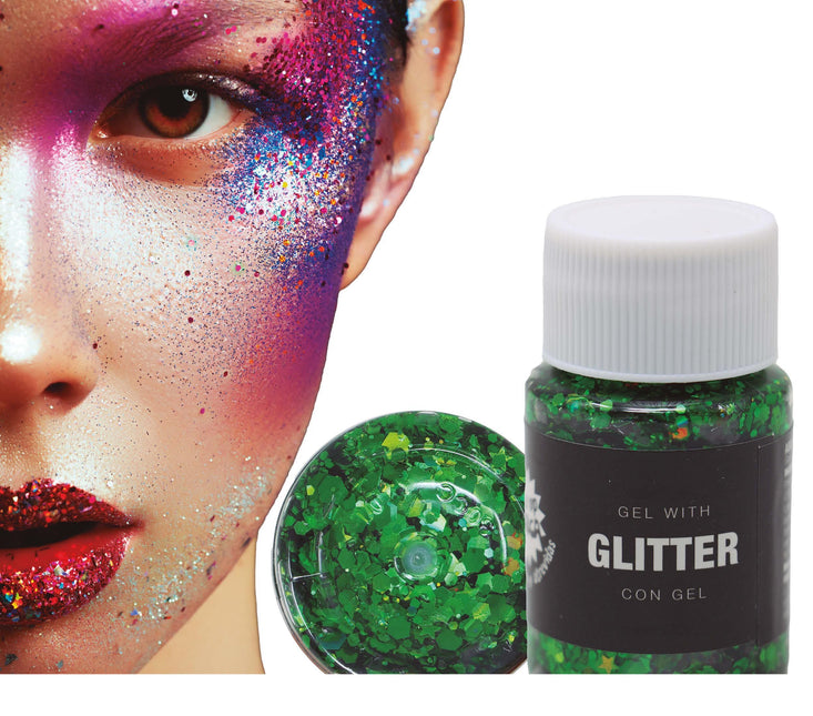 Dunkelgrünes Glitzergel 20g