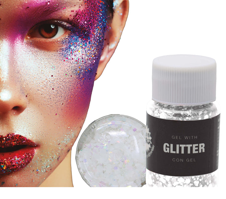 Weißes Glitter Gel 20g