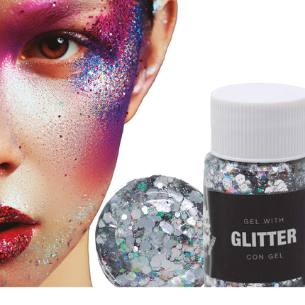 Silbernes Glitzergel