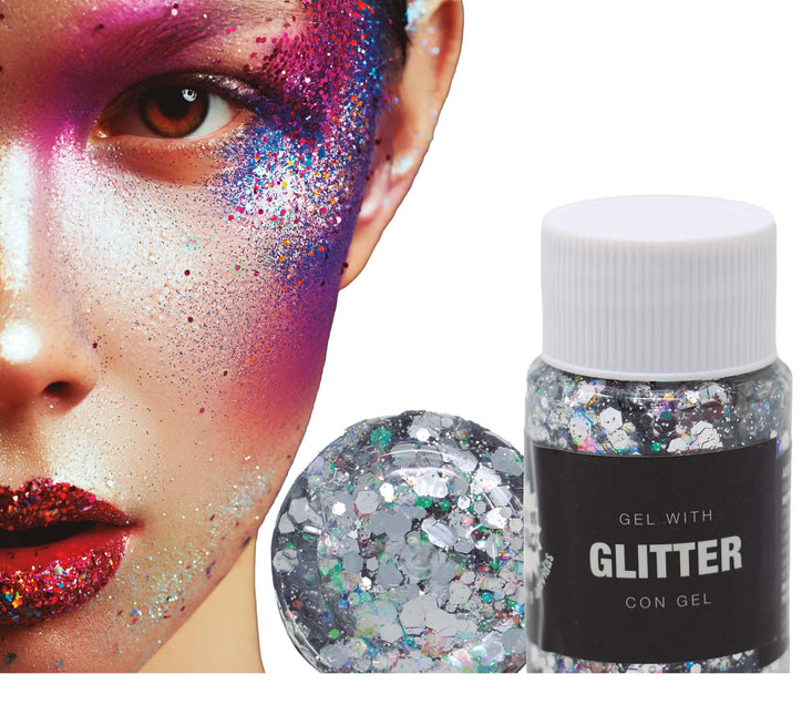 Silbernes Glitzergel