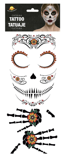 Dia De Los Muertos Gesichtsaufkleber 30x14 cm