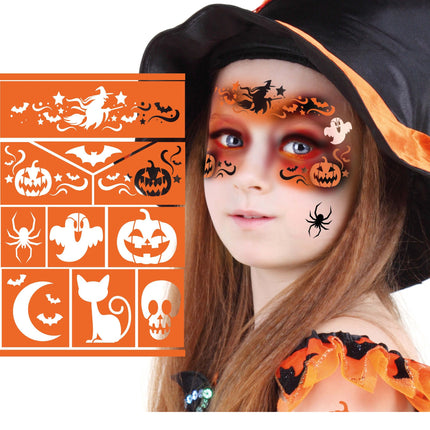 Halloween Make Up Schablone Hexe 20cm