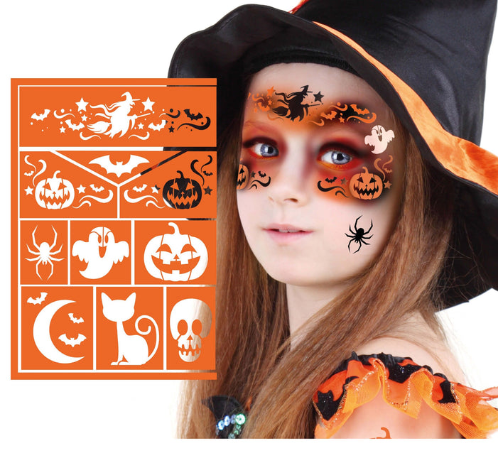 Halloween Make Up Schablone Hexe 20cm