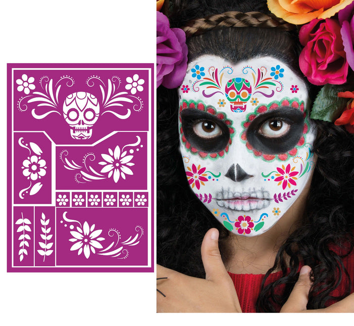 Halloween Make Up Schablone Catrina 20cm