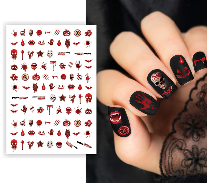 Halloween Nail Sticker Blutig