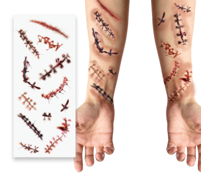 Halloween Fake Tattoos Narbe 30cm