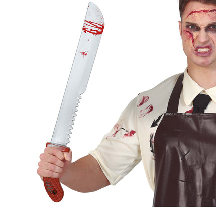 Halloween Fake Machete mit Säge 60cm