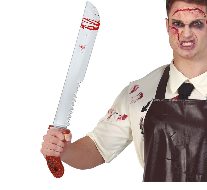 Halloween Fake Machete mit Säge 60cm