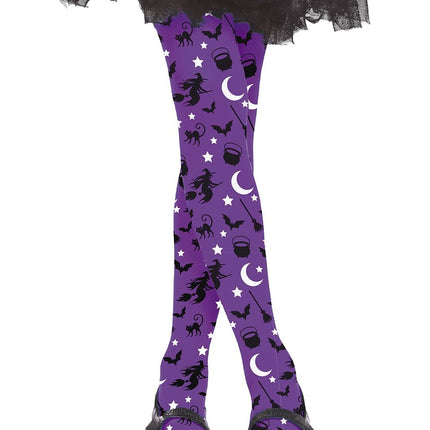 Lila Halloween Legging Hexe Kind