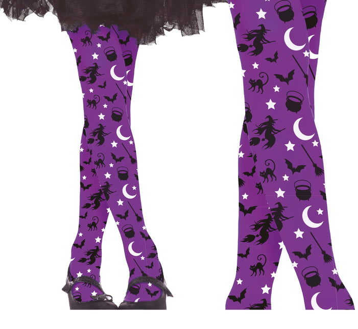 Lila Halloween Legging Hexe Kind