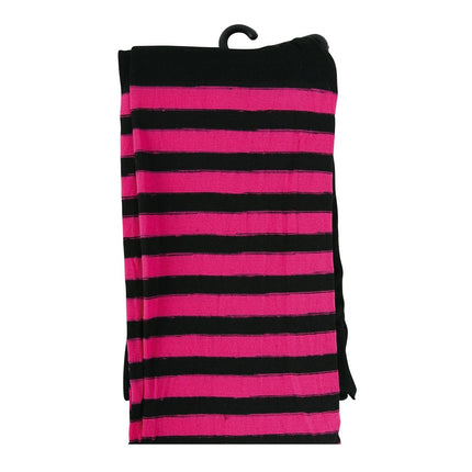 Halloween Strumpfhose Kind Schwarz Rosa Gestreift