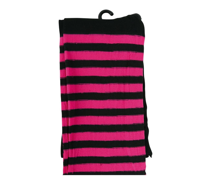 Halloween Strumpfhose Kind Schwarz Rosa Gestreift