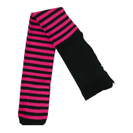 Halloween Strumpfhose Kind Schwarz Rosa Gestreift