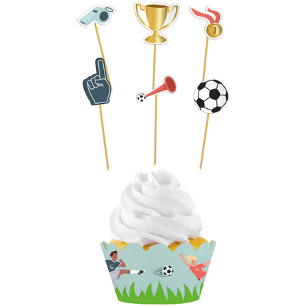 Cupcake-Dekorationsset - Fantastischer Fußball - 6 Teile