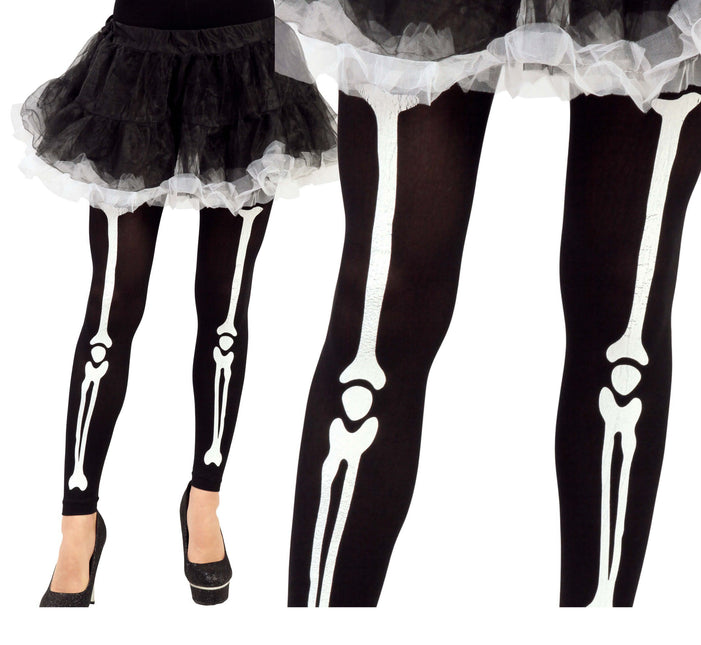 Halloween Skelett Strumpfhose