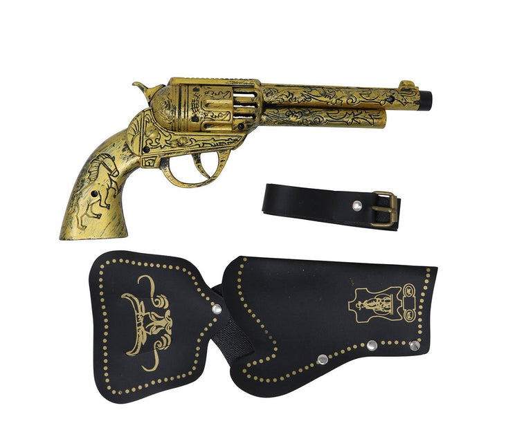 Fake Gun Revolver Cowboy mit Holster 29cm