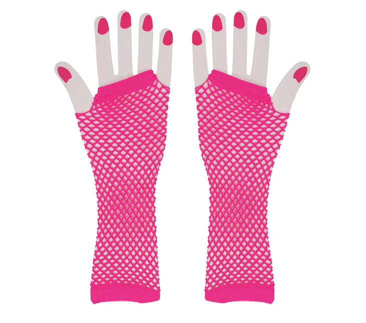 Handschuh Fischnetz Neon Fuschia