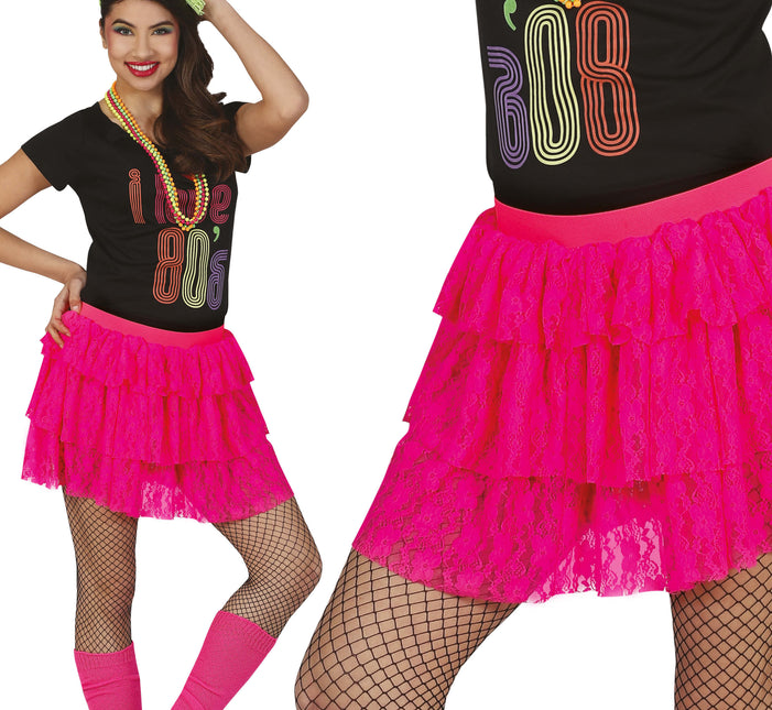 80er-Jahre-Rock Neon-Rosa