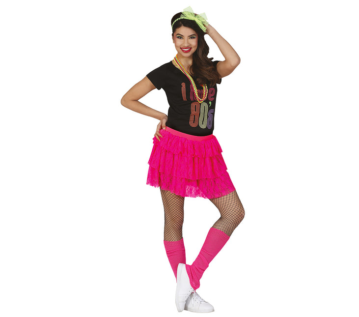 80er-Jahre-Rock Neon-Rosa