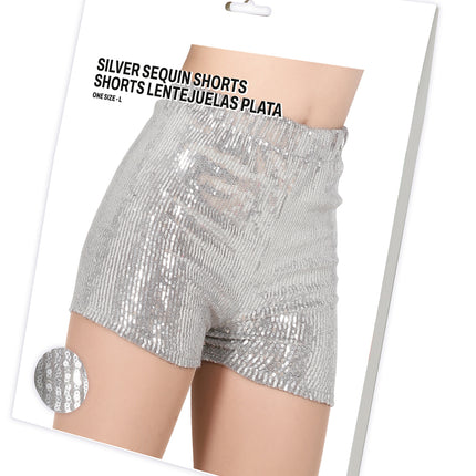 Silberne Glitzerhosen L