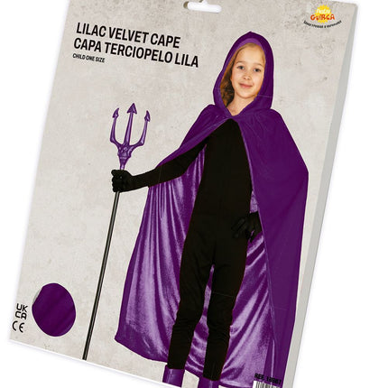 Halloween Cape Lila Kind 1m