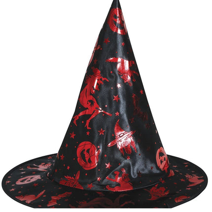 Halloween Kostüm Set Schwarz Rot Mädchen Hexe 2 Teile