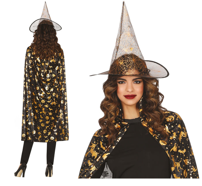 Halloween Kostüm Set Damen Hexe 2 Teile