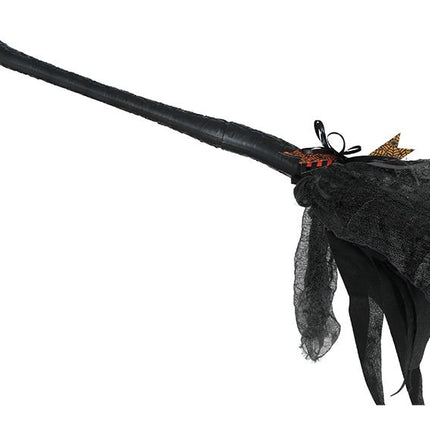 Halloween Hexenbesen Schwarz Lila 90cm