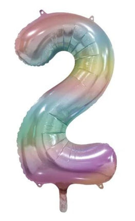 2 Jaar Helium Ballon Regenboog Pastel Leeg 86cm - Partywinkel - 5712735038382