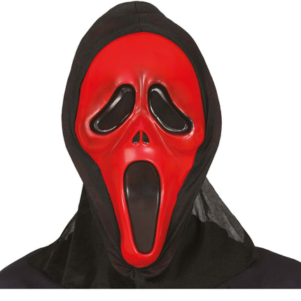 Halloween Maske Rot Schwarz Schrei