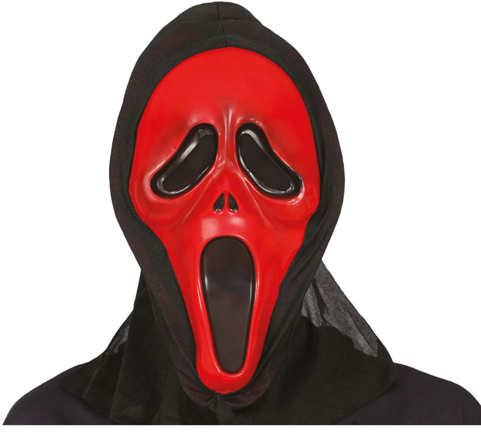 Halloween Maske Rot Schwarz Schrei