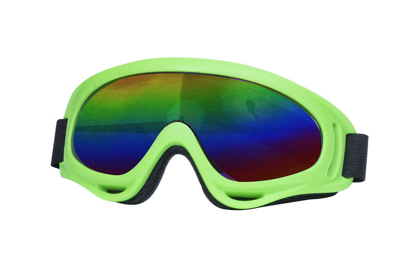 Grüne Skibrille