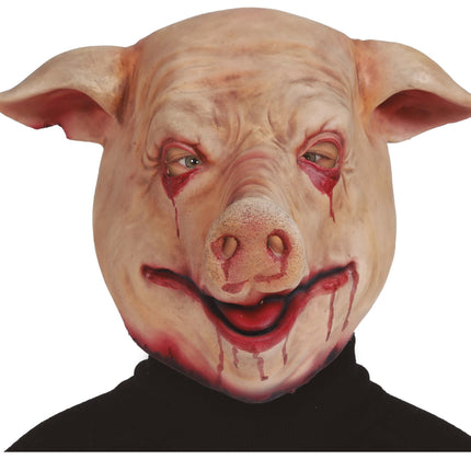 Halloween Maske Rot Rosa Schwein