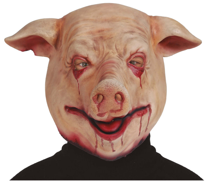 Halloween Maske Rot Rosa Schwein