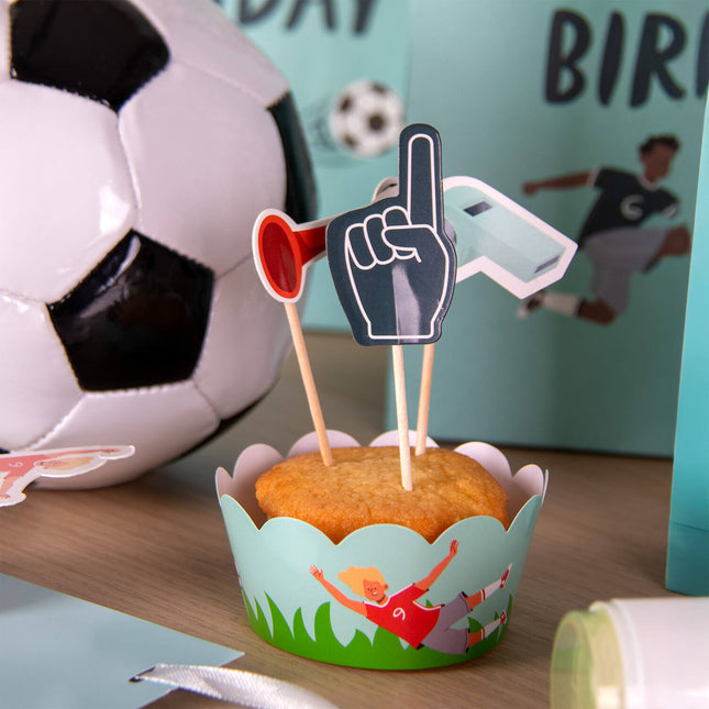 Cupcake-Dekorationsset - Fantastischer Fußball - 6 Teile