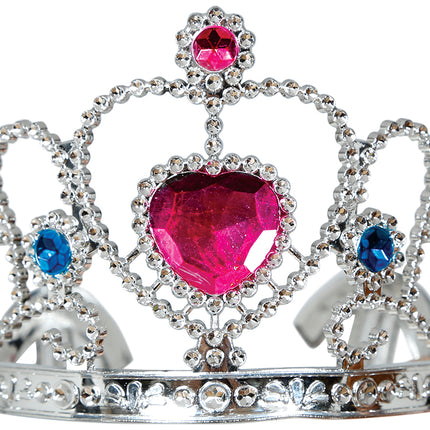 Silberne Tiara mit rosa Herz, Kinder