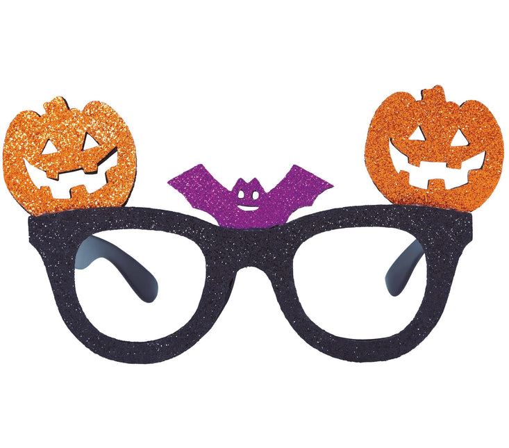 Halloween Brille Kürbis Glitzer