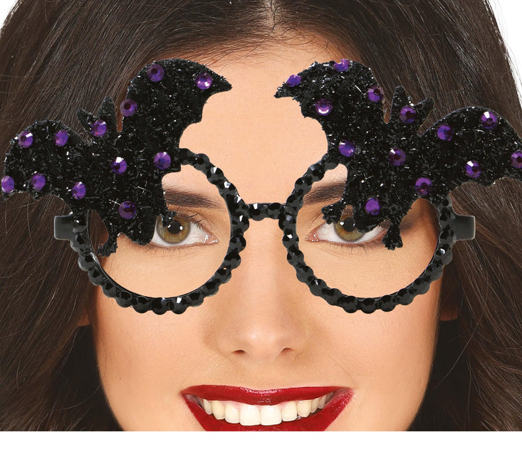 Halloween Brille Fledermaus Glitzer