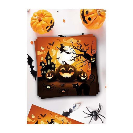 Halloween Servietten Kürbis 33cm 12 Stk.