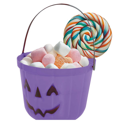 Lila Halloween Süßigkeiteneimer Kürbis 20cm