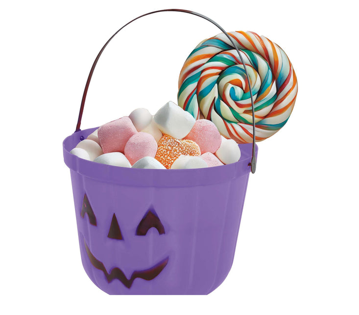 Lila Halloween Süßigkeiteneimer Kürbis 20cm