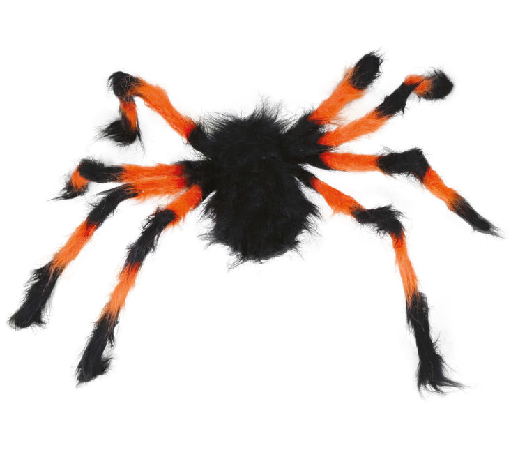 Orange Schwarze Fake Spinne 75cm